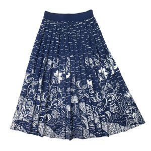 NWOT by Anthropologie Haven in Blue Pleated Knit A-line Sweater Midi Skirt XS